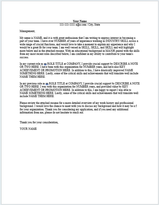 Free cover letter 1 preview